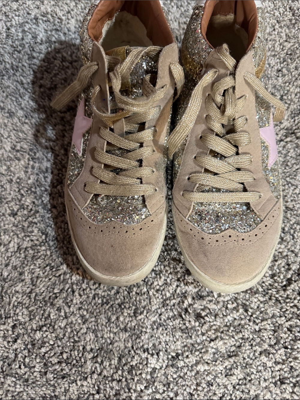 Leather Glitter Sneakers